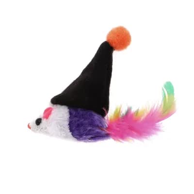 1 pc Lightweight Mouse Shape Cat Teaser Toys with Feather for Outdoor