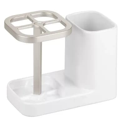 iDesign Ceramic Toothbrush and Toothpaste Holder