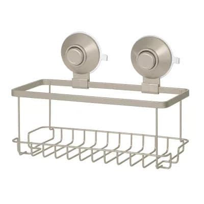 iDesign Everett Collection Push-Lock Suction Basket for Inside Shower