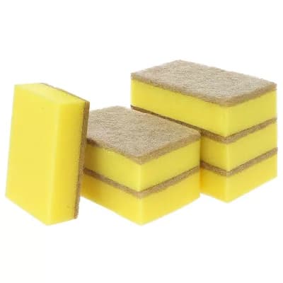6 pc Dual Sided Kitchen Dish Sponges, Non Scratch Reusable Cleaning Sponge for Bathroom, Household