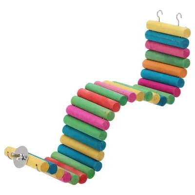 Hamster Bridge, Flexible Bendy Climbing Ladder, Hanging Wooden Hamster Stairs 15.75"L x 3.15"W