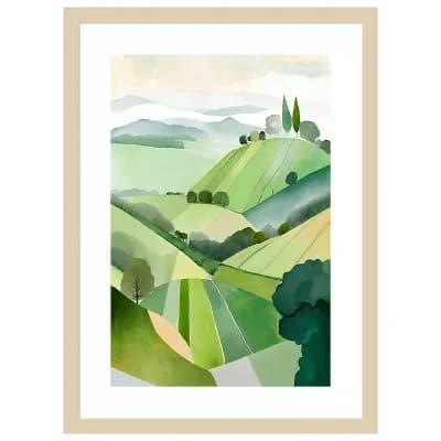 Hampshire Hills I by Ray Powers Wood Framed Wall Art Print