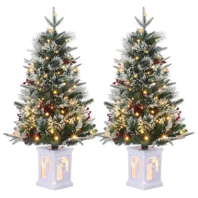 2 pc 3 FT Christmas Tree, Pre-Lit Christmas Tree with 78 LED Lights, Battery-Powered