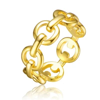 14k Gold Plated Chain Link Ring