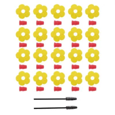 20 pc Hummingbird Feeder Parts with 2 pc Cleaning Brush, Flowers for Hummingbird Feeder