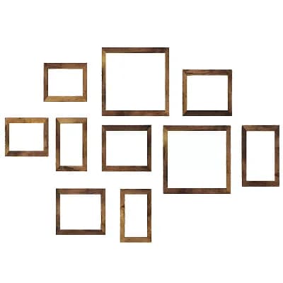 Picture Frames, Collage Photo Frames, Clear Glass Front Set Of 10
