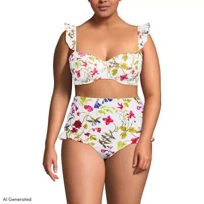Plus Size Lands' End Balconnette Underwire Bikini Swim Top
