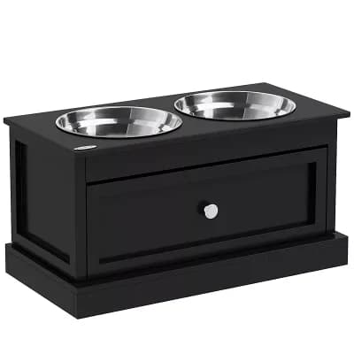 PawHut Large Elevated Dog Bowls with Storage, Raised Dog Bowl Stand