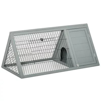 PawHut 46" x 24" Wooden A-Frame Outdoor Rabbit Cage Small Animal Hutch,