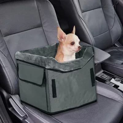 Dog Car Seat for Small Dog, Portable Dog Car Travel Bed, Car Seat Storage Pockets Cat Backpack