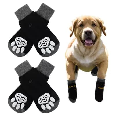 4 pc Non-slip Dog Socks with Adjustable Sticky Tapes, Pet Socks for Dogs