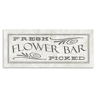 Stupell Home Decor Fresh Picked Flower Bar Sign Canvas Wall Art