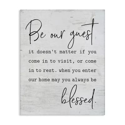 Stupell Home Decor Be Our Guest Family Welcome Canvas Wall Art