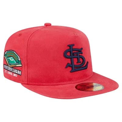Men's New Era Red St. Louis Cardinals Championship Side Flag A-Frame 59FIFTY Fitted Hat