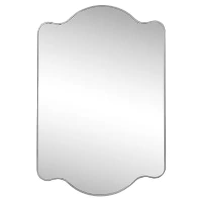 Louisa Medium Scalloped Rectangular Metal Framed Wall Mirror
