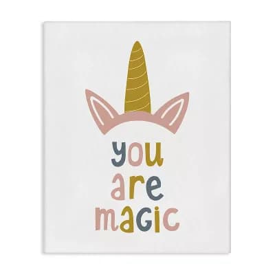Stupell Home Decor You Are Magic Unicorn Horn Canvas Wall Art