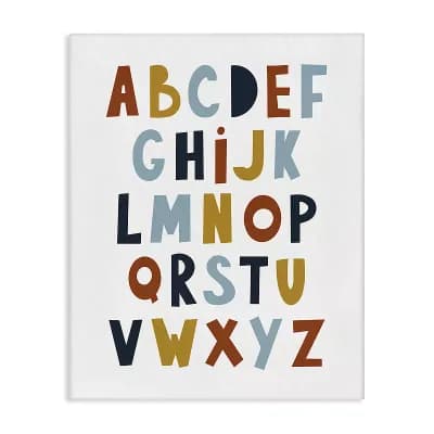 Stupell Home Decor Natural Tones Alphabet Canvas Wall Art