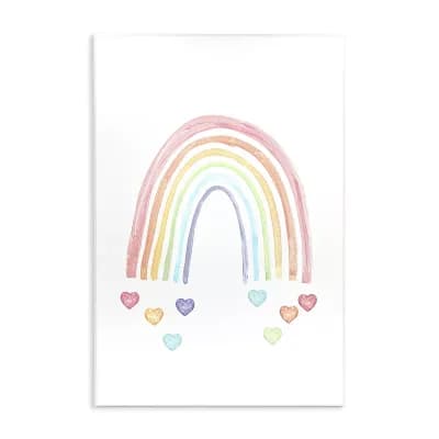 Stupell Home Decor Rainbow with Falling Hearts Wall Plaque