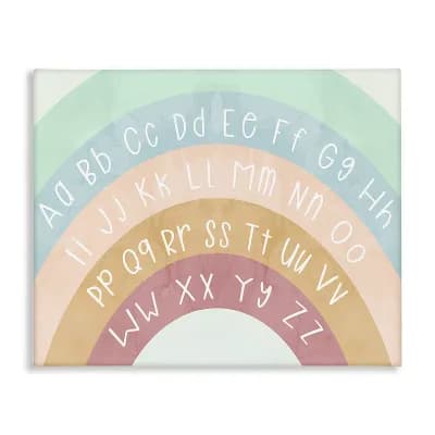 Stupell Home Decor Alphabet Letters on Rainbow Canvas