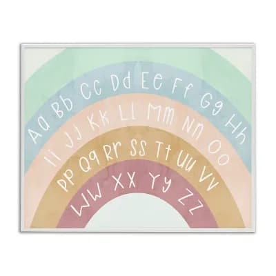 Stupell Home Decor Alphabet Letters on Rainbow Framed Giclee