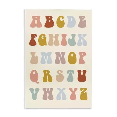 Stupell Home Decor Vintage Alphabet Letters Wall Plaque