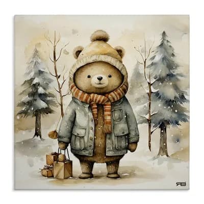 Stupell Home Decor Bear in Snowy Forest Canvas