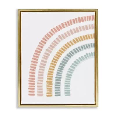 Stupell Home Decor Minimal Pastel Rainbow Framed Floating Canvas Wall Art