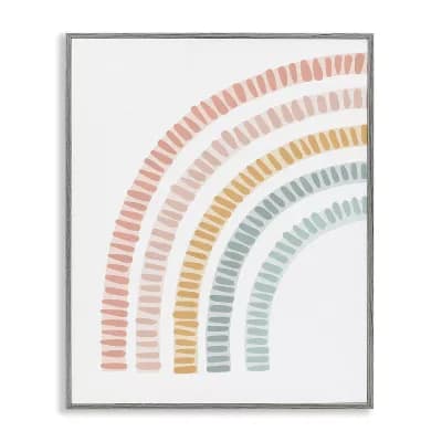 Stupell Home Decor Minimal Pastel Rainbow Framed Giclee Wall Art