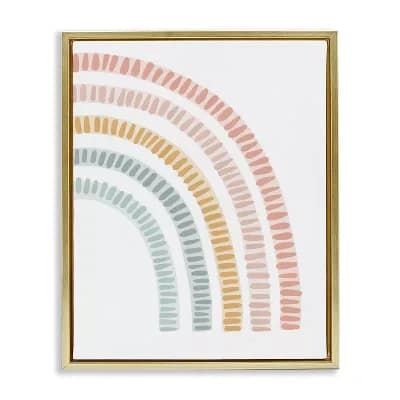 Stupell Home Decor Minimal Patterned Rainbow Framed Floating Canvas Wall Art