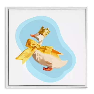 Stupell Home Decor Abstract Duck in Bow Framed Giclee Wall Art