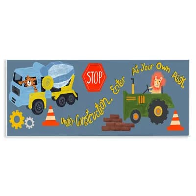 Stupell Home Decor Under Construction Boy's Room Plaque Wall Art