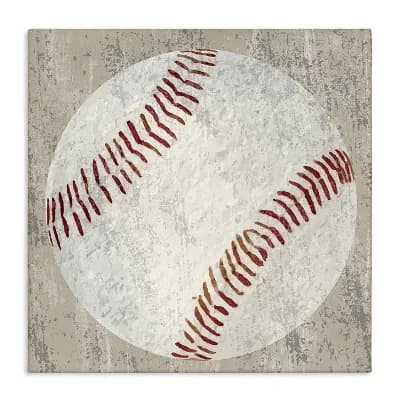 Stupell Home Decor Rustic Sports Baseball Canvas Wall Art