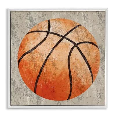 Stupell Home Decor Rustic Sports Basketball Framed Canvas Wall Art