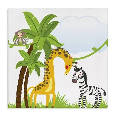 Stupell Home Decor Canvas Print Jungle Animals & Palm Trees