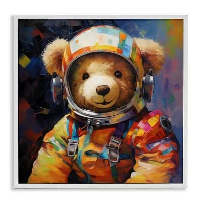 Stupell Home Decor Teddy Bear Astronaut Framed Giclee Wall Art