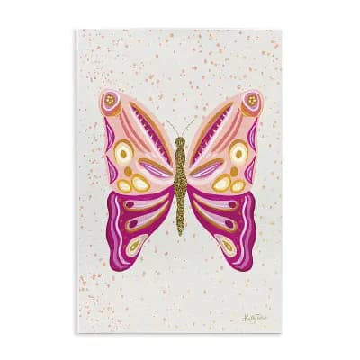 Stupell Home Decor Modern Glam Pink Butterfly Wall Plaque