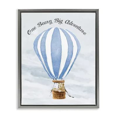 Stupell Home Decor Beary Big Adventure Balloon Framed Floating Canvas