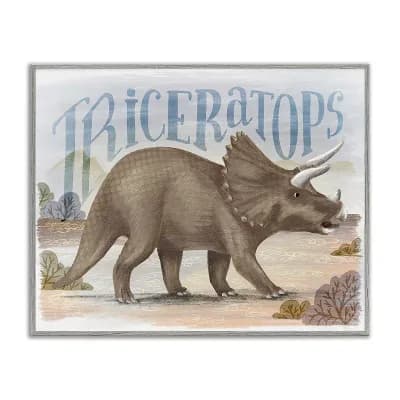 Stupell Home Decor Triceratops in Nature Framed Giclee