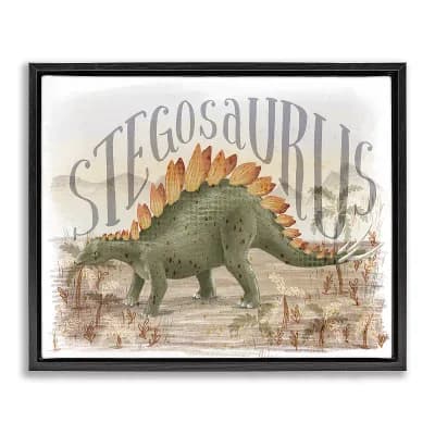 Stupell Home Decor Stegosaurus In Nature Framed Floating Canvas