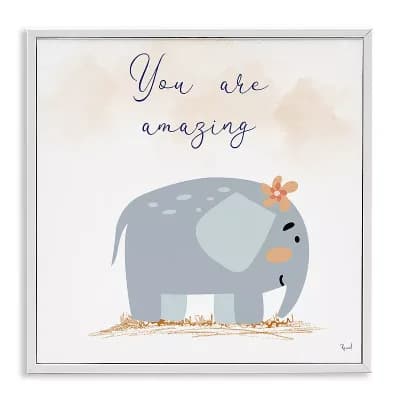 Stupell Home Decor You Are Amazing Elephant Framed Giclee Wall Art