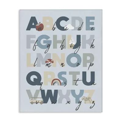 Stupell Home Decor Soft Blue Alphabet Chart Canvas Wall Art