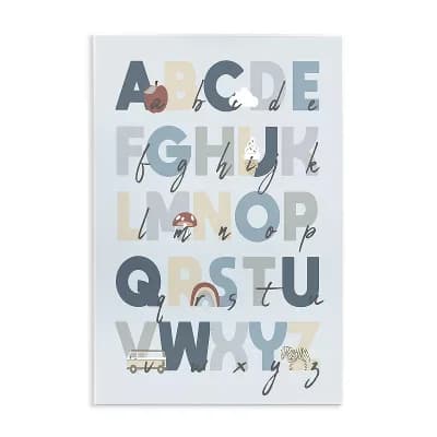 Stupell Home Decor Soft Blue Alphabet Chart Plaque Wall Art