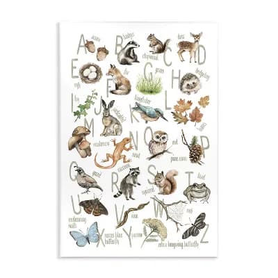 Stupell Home Decor Woodland Nature Alphabet Wall Plaque