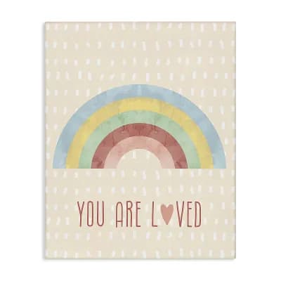 Stupell Home Decor Loved Rainbow Canvas Wall Art