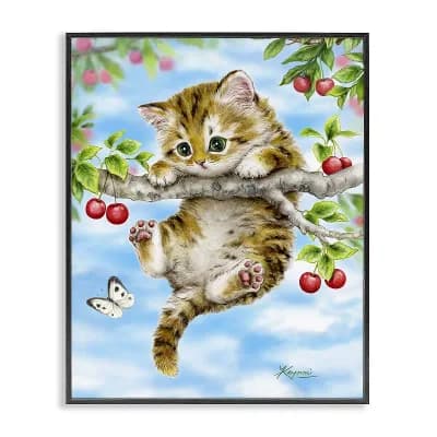 Stupell Home Decor Kitten Chasing Butterfly Wall Art