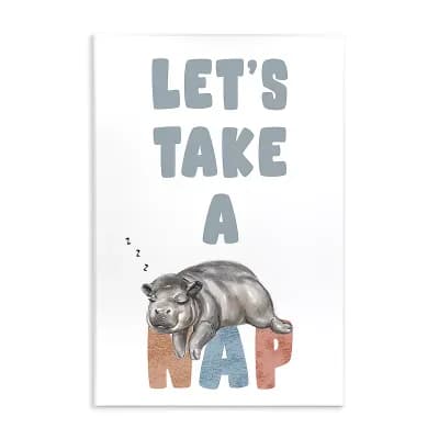 Stupell Home Decor Nap Phrase Sleeping Baby Hippo Plaque Wall Art