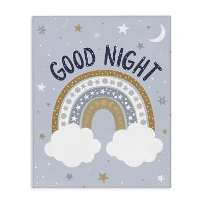 Stupell Home Decor Good Night Rainbow Canvas Wall Art