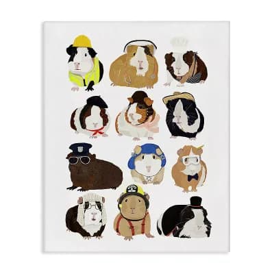 Stupell Home Decor Guinea Pigs in Various Uniforms Wall Art