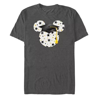 Disney's Mickey Mouse Star Filled Graduation Cap Men's Graphic Tee