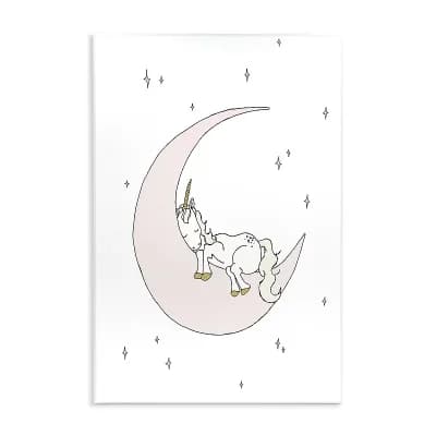 Stupell Home Decor Sleeping Unicorn Delicate Nighttime Moon Plaque Wall Art